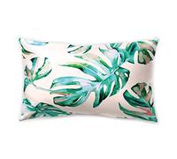 Hengjiang Tropical Style rectangulaire coussin Plante Feuille Vert Violet bleu rose recto verso en peluche Taie d'oreiller de 30 cm x 50 cm , Polyester, 14,