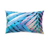 Hengjiang Tropical Style rectangulaire coussin Plante Feuille Vert Violet bleu rose recto verso en peluche Taie d'oreiller de 30 cm x 50 cm , Polyester, 09,