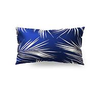 Hengjiang Tropical Style rectangulaire coussin Plante Feuille Vert Violet bleu rose recto verso en peluche Taie d'oreiller de 30 cm x 50 cm , Polyester, 01,