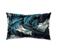 Hengjiang Tropical Style rectangulaire Enveloppe de coussin Plante Feuille Vert Violet bleu rose recto verso en peluche Taie d'oreiller de 30 cm x 50 cm , Polyester, 11,