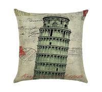 Hengjiang vintage City Série London Pisa New York Paris Rome Home Taie d'oreiller Lit en coton Lin Taie d'oreiller carré Coussin rétro double face