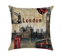 Hengjiang vintage City Série London Pisa New York Paris Rome Home Taie d'oreiller Lit en coton Lin Taie d'oreiller carré Coussin rétro double face