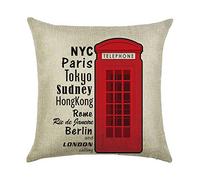 Hengjiang vintage City Série London Pisa New York Paris Rome Home Taie d'oreiller Lit en coton Lin Taie d'oreiller carré Coussin rétro double face