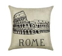 Hengjiang vintage City Série London Pisa New York Paris Rome Home Taie d'oreiller Lit en coton Lin Taie d'oreiller carré Coussin rétro double face