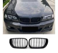 Hengjiayao Calandre noire E46 pour Grille BMW Série 3 E46 4 portes 4D 2002-2005 LCI Facelift Calandre sport double pont (ne convient pas pour 2 portes) (For 3er E46 4D 2002-2005 LCI)