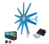 HENGJINGTR 12v, Kit de générateur d'éolienne 12000W 12V 24V 48V à axe Vertical avec 10 pales et contrôleur 40A - Éoliennes pour la Maison et Le Camping