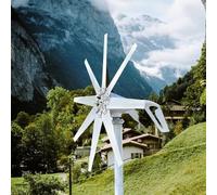 HENGJINGTR 220V,10000W 8 pales Kits d'éoliennes à axe Vertical Puissance du générateur à Aimant Permanent, avec contrôleur de Charge Hors réseau Système pour l'industrie Domestique (12V-220V)
