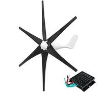 HENGJINGTR 24v, Éolienne Verticale 10000W 12V-220V Générateur à Aimant Permanent à Suspension Démarrage par Vent Faible pour Usage Domestique (Noir)