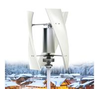 HENGJINGTR 24v,Moulin à Vent à Usage Domestique à axe Vertical 12000W Générateur à Faible Bruit 24V 48V 96V 220V Générateur d'éolienne à Aimant Permanent Éolienne à énergie Gratuite (Blanc)