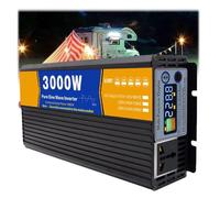 HENGJINGTR 3000Watts 12V 24V Pure Sinus Wave Power Inverter 12V 24V DC À 110V 120V 220V 230V 240V Convertisseur AC Split Phase Off Grid Car Power Inverter Convertisseur,24v to 110v