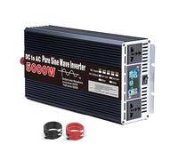 HENGJINGTR 5000W 12V 24V 48V 60V 72V Pure Sinus Wave Power Inverter DC 12V À 110V 220V 230V AC Convertisseur Inverteur De Voiture avec Écran LCD pour RV/Camion/Camping,DC 24v,AC 220V 50Hz