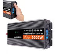 HENGJINGTR 5000W Pure Sinus Wave Inverter, DC 12V / 24V / 48V / 60V / 72V À 120V 240V AC Convertisseur, Inverteur Solaire À Haute Efficacité pour La Maison, RV, Camion, Bateau,72v to 110v