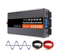 HENGJINGTR 6000W DC 12V / 24V / 48V / 60V Pure Sinus Wave Inverter Chargeur Split Phase DC Entrée AC Sortie 110V-120V / 230V Convertisseur d'énergie Solaire à Basse fréquence,DC 72v,AC 110V