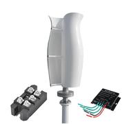 HENGJINGTR Générateur d'éolienne 2000W 48V 24V 12V Kit de générateur éolien, générateur à Aimant Permanent à axe Vertical avec contrôleur (Blanc),48v