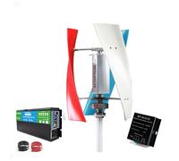 HENGJINGTR Kit de générateur d'éolienne Verticale 3000W-4500W, Maison 12V 24V 48V, kit de Moteur d'éolienne à 3 pales avec contrôleur pour Maisons Hybrides et lampadaires, Blanc,48v