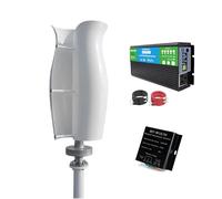 HENGJINGTR Kit de générateur d'éoliennes à axe Vertical, 3000W 24V 48V 2 pales, éolienne AC 3 Phases à Aimant Permanent pour Maison, Ferme (avec onduleur 3000W),12v