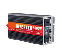 HENGJINGTR Onduleur De Puissance Crête 6000W Onduleur Pur Sinus DC 12V/24V/48V/60V/72V vers AC 110V 220V Onduleur De Voiture avec 2 Prises AC,24V to 220V 60Hz