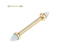 hengkaixuan G23 Titane Nipple Barbel 14G Anneaux de Nipple avec Filetage Opale Piercing Corps Bijoux pour Femmes, Métal