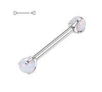 hengkaixuan G23 Titane Piercing téton avec tige filetée interne 14G Anneau de téton Piercing pour corps en forme de pont pour femmes, Titane, Pas de gemme