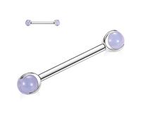 hengkaixuan Piercing pour téton G23 en titane - 14 g - Avec filetage opale - Bijoux pour femmes, Métal