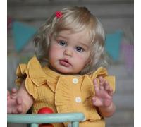 Hengluck Poupées Reborn réalistes pour fille 61 cm Poupée Reborn fabriquée à la main Corps en coton doux Elle ressemble et se sent exactement comme une vraie vie de bébé yeux ouverts