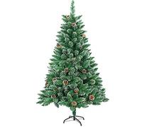 HENGMEI 210cm Sapin de Noël Artificiel PVC Arbre de Noel avec Support en métal Xmas Party Decortaion, Neigeux
