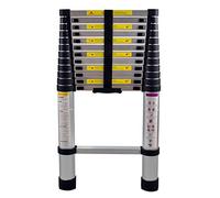 HENGMEI 3.8m Pliable Echelle Télescopique Échelle Pliable Échelon Escabeau Portable et Pliante Multi-Fonction en Aluminium