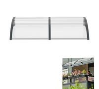 HENGMEI 300 x 100 cm - Auvent pour porte d'entrée - Auvent arqué en polycarbonate - Support PP - Cadre gris pour l'extérieur - Protection solaire - Protection contre la pluie