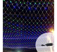 HENGMEI 6 x 4m Guirlande lumineuse Filet Intérieur et extérieur Lumineux IP44 LED avec 8 modes d'éclairage Rideau Lumi neux Résistant à l'eau avec fiche, Halloween, Mariage, Multicolore