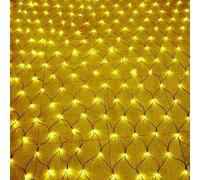 HENGMEI 6 x 4m LED Guirlande Lumineuse Rideau Lumières Net Lumières Décoration de Noël pour Intérieur et Extérieur, Halloween, Mariage, Fête - Blanc chaud