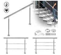 HENGMEI 80cm Main courante murale Garde-corps en acier inoxydable Baguettes terrasse Kit Escaliers pour balustrade, 0 poteaux