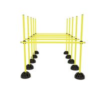 HENGMEI Agility Grid Kit de barres de saut pour obstacles d'entraînement pour parcours d'obstacles et entraînement au saut, barres d'entraînement pour conditionnel (jaune)
