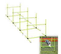 HENGMEI Agility Slalom Lot de 4 barres de saut pour chien - Kit d'entraînement pour chien - Barres d'entraînement pour condition - 104 x 70 x 101 cm - Vert