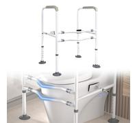 HENGMEI Aide à se lever des toilettes, réglable, en hauteur, avec poignées pour personnes âgées, support de toilette, antidérapante, avec accoudoirs et ventouse, charge maximale : 150 kg