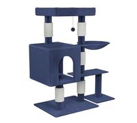 HENGMEI Arbre à chat, avec hamac et possibilités de jeu, pour chat, stable, jouet pour chat, modèle D, bleu