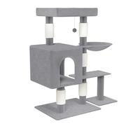 HENGMEI Arbre à chat, avec hamac et possibilités de jeu, pour chat, stable, jouet pour chat, modèle D, gris