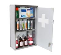 HENGMEI Armoire à pharmacie 30 x 12 x 50 cm Armoire à médicaments Verrouillable 3 compartiments Armoire à pharmacie