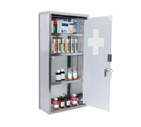 HENGMEI Armoire à pharmacie Armoire à médicaments Verrouillable 4 compartiments 30 x 12 x 57,5 cm Armoire à pharmacie