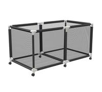 HENGMEI Bac de rangement pour piscine - 160 x 79 x 88 cm - Extra large - Chariot de rangement à roulettes - Avec panier en filet en nylon - Pour jouets, nageurs, serviettes