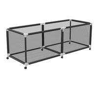 HENGMEI Bac de rangement pour piscine - 230 x 79 x 88 cm - Extra large - Chariot de rangement à roulettes - Avec panier en filet en nylon - Pour jouets, nageurs, serviettes