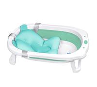 HENGMEI Baignoire pliable pour bébé avec coussin de siège portable pour bébé, vert