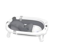 HENGMEI Baignoire pour bébé, pliable, avec coussin d'assise, portable, pour bébé, anthracite