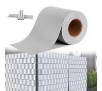 HENGMEI Bandes brise-vue en PVC - Double fil - 35 m x 19 cm - Avec 20 clips de fixation - Clôture de jardin - Protection contre le vent - Gris