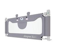 HENGMEI Barrière de lit 180 cm - Barrière de sécurité - Protection anti-chute - Réglable en hauteur - Pour le levage vertical des bébés et des enfants - Gris, petit ourson