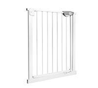 HENGMEI Barrière de protection pour porte d'escalier avec fixation à pression, grille de protection pour enfants ou animaux, sans perçage, ouverture à 180° (75-85 cm, blanc)