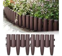 HENGMEI Bordure de Jardin délimitation de Plates-Bandes 5,6 m - 20 pièces Pelouse ou palissade Aménagement du Jardin, Aspect Bois - 28 cm x 24 cm (Chaque pièce)