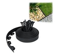 HENGMEI Bordure de pelouse en Plastique Flexible de 40 m avec système de barrière Contre Les Racines, Bordure de Parterre de Fleurs avec 120 Clous de Fixation, Noir