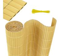 HENGMEI Brise-vue en PVC - Imperméable - Avec serre-câbles - Lamelles renforcées - Protection contre les regards indiscrets - Clôture en PVC opaque - 200 x 1000 cm - Bambou