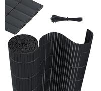 HENGMEI Brise-vue en PVC - Imperméable - Avec serre-câbles - Lamelles renforcées - Protection contre les regards indiscrets - Clôture en PVC opaque - 90 x 700 cm - Anthracite