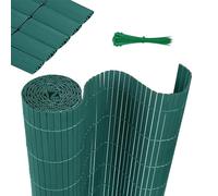 HENGMEI Brise-vue en PVC - Imperméable - Avec serre-câbles - Lamelles renforcées - Protection contre les regards indiscrets - Clôture en PVC opaque - 80 x 300 cm - Vert